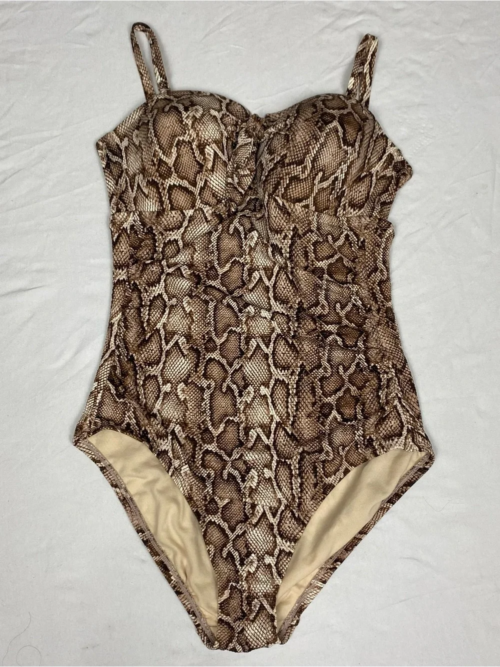 Kona Sol Brown Snake-Print One-Piece Swimsuit